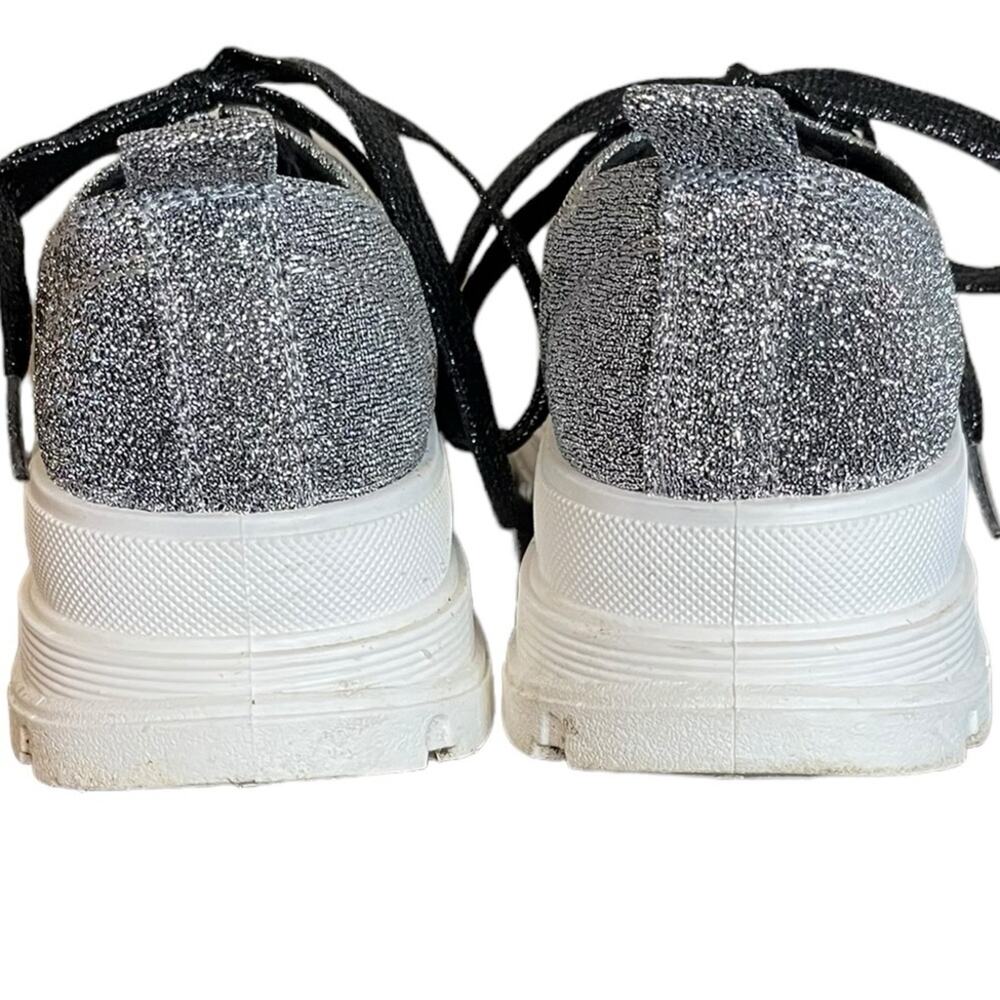 TRUE RELIGION Janis Black Glitter Chunky Sneaker Lace Up Women's Size‎ 6 - Picture 6 of 10